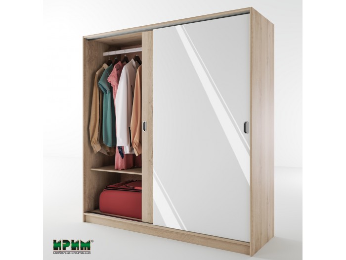 Гардероб Сити 1009 (бяло гланц/сонома арвен)